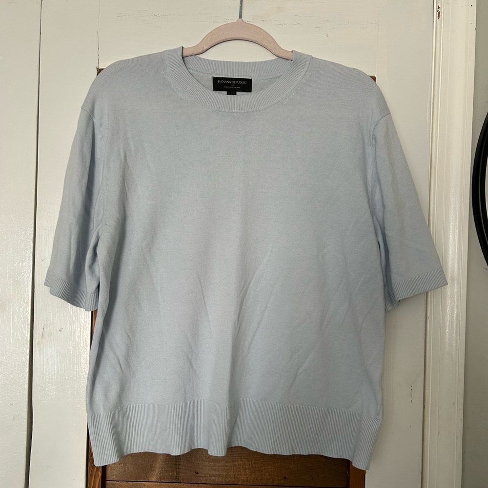 Banana Republic Soft Blue Knit Top